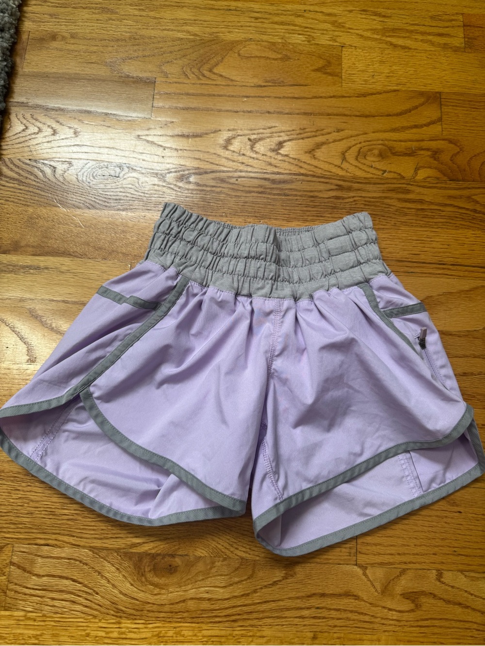 lululemon athletica Lavender Athletic Shorts with Gray Trim